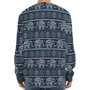 Vintage Indian Tribal Pattern Print Long Sleeve Baseball Jersey