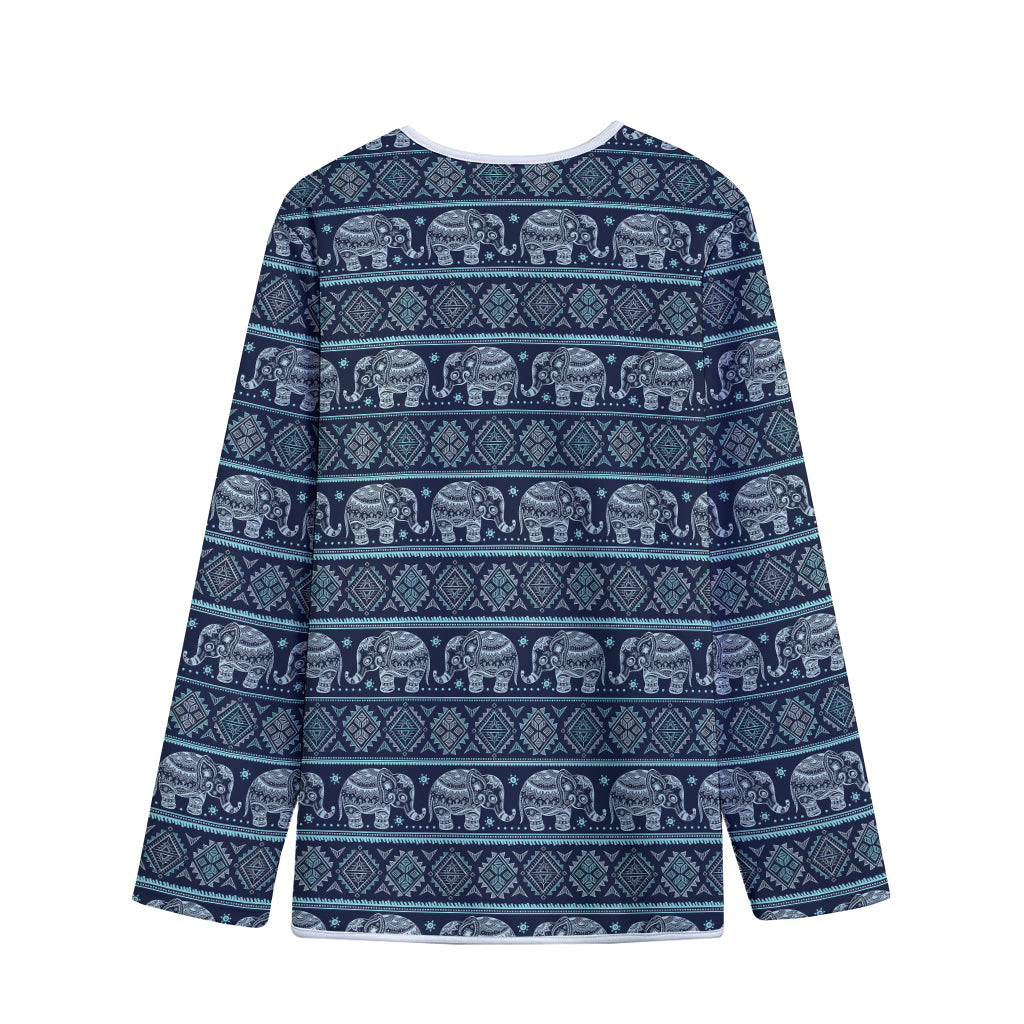 Vintage Indian Tribal Pattern Print Long Sleeve Short Coat