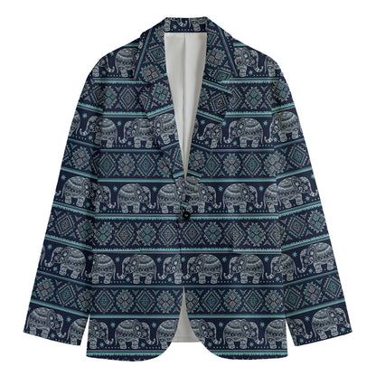 Vintage Indian Tribal Pattern Print Men's Cotton Blazer