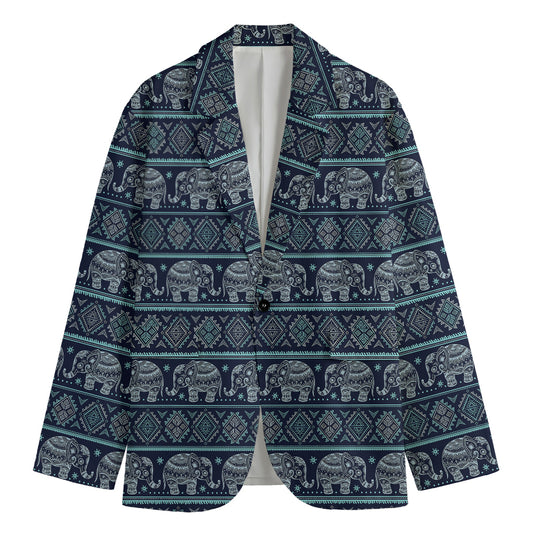Vintage Indian Tribal Pattern Print Men's Cotton Blazer