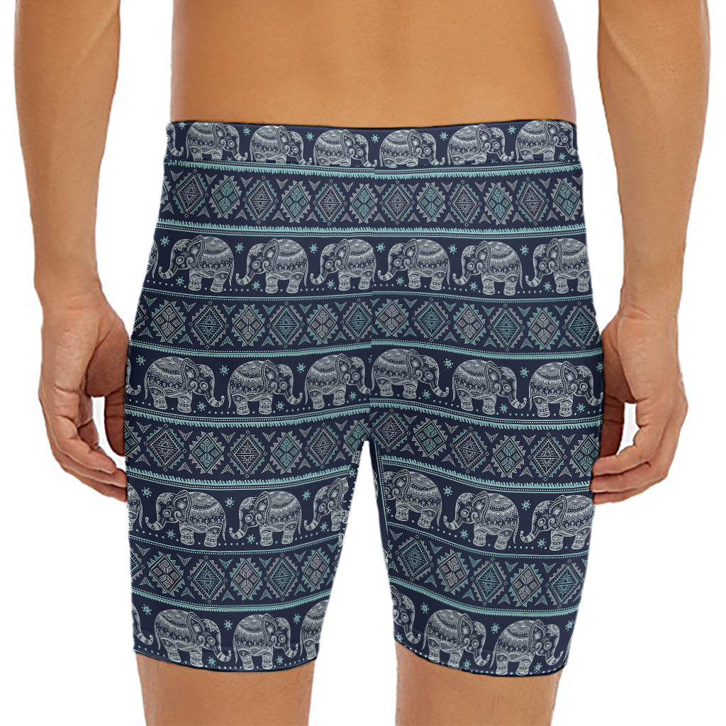 Vintage Indian Tribal Pattern Print Men's Long Boxer Briefs