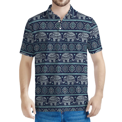 Vintage Indian Tribal Pattern Print Men's Polo Shirt