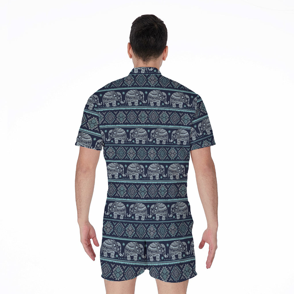 Vintage Indian Tribal Pattern Print Men's Rompers