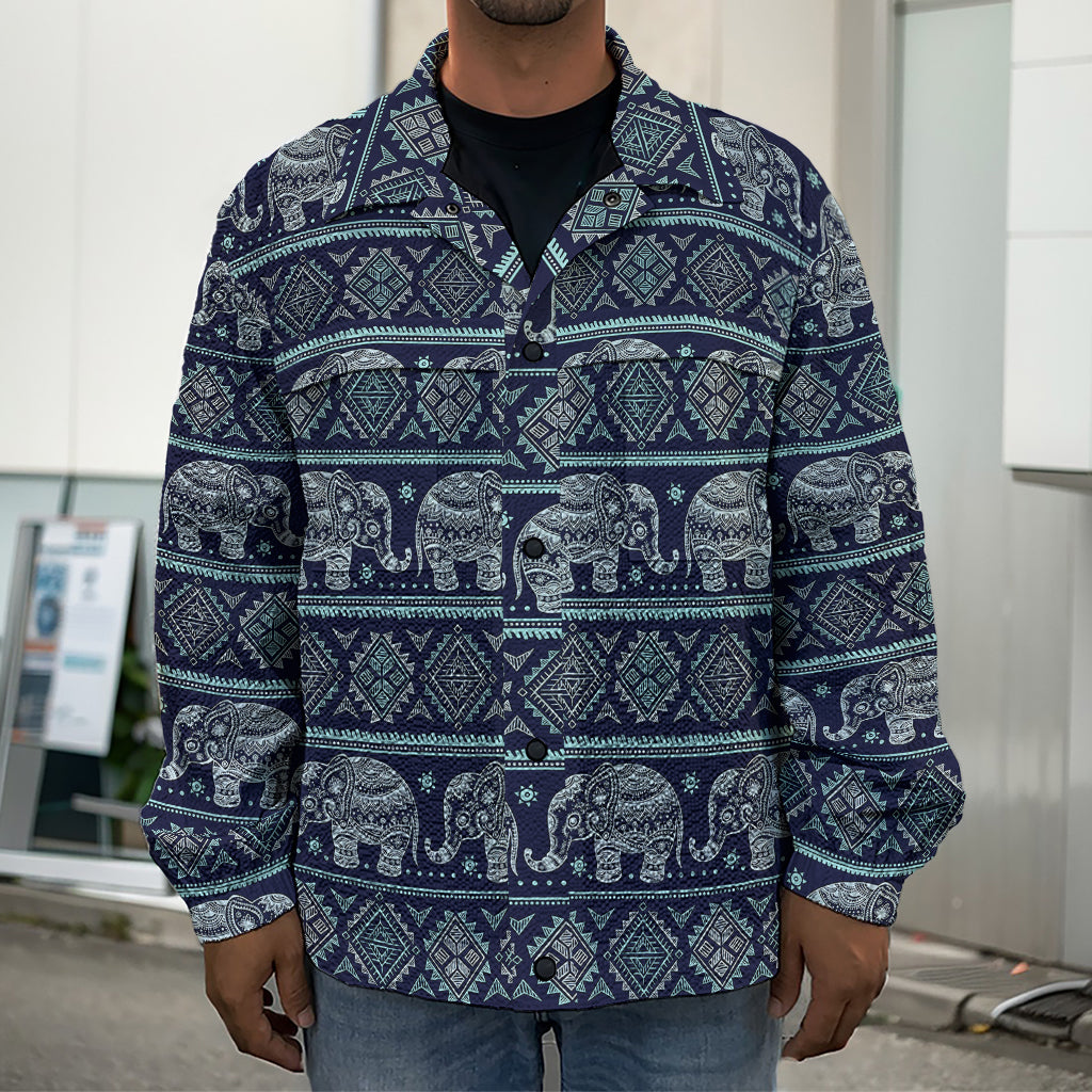 Vintage Indian Tribal Pattern Print Men's Shirt Jacket