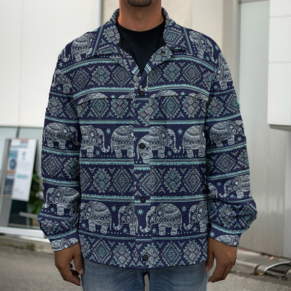 Vintage Indian Tribal Pattern Print Men's Shirt Jacket