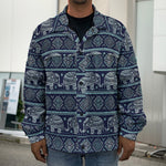 Vintage Indian Tribal Pattern Print Men's Shirt Jacket