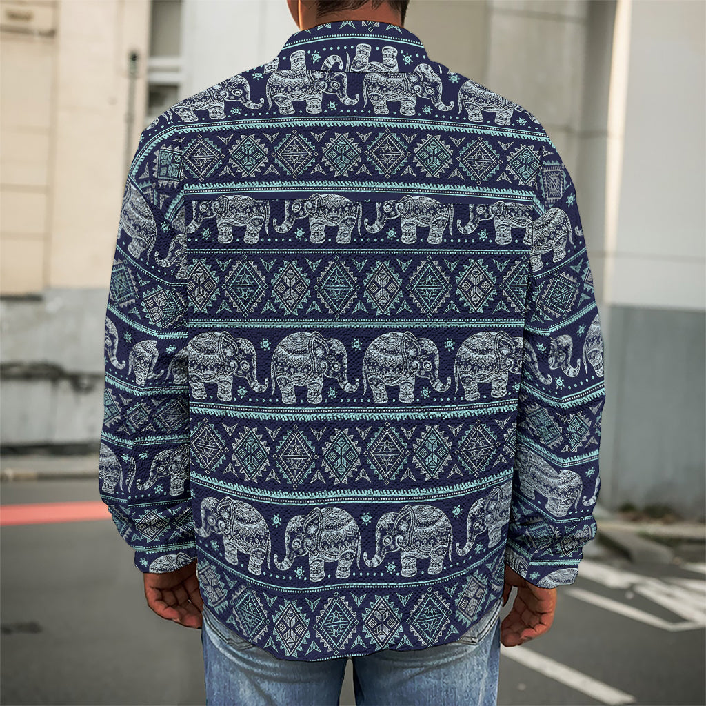 Vintage Indian Tribal Pattern Print Men's Shirt Jacket