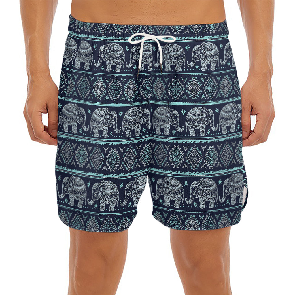 Vintage Indian Tribal Pattern Print Men's Split Running Shorts