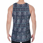 Vintage Indian Tribal Pattern Print Men's Velvet Tank Top