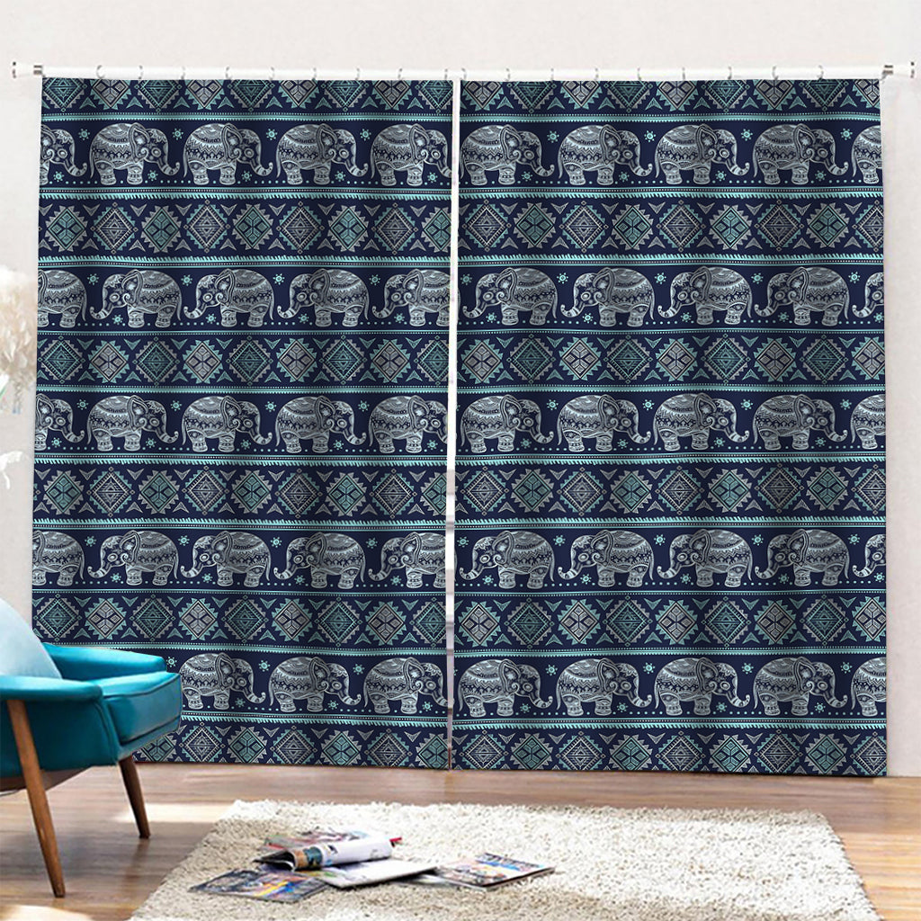 Vintage Indian Tribal Pattern Print Pencil Pleat Curtains