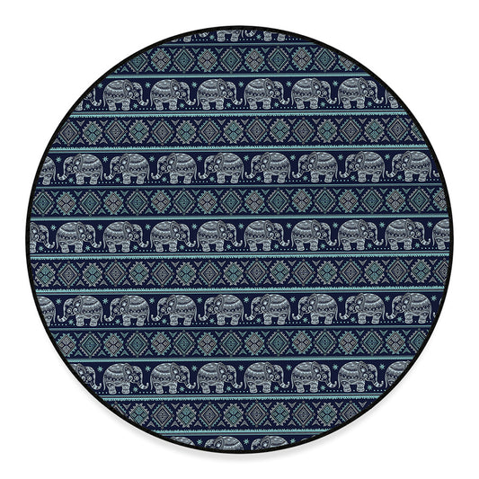 Vintage Indian Tribal Pattern Print Round Floor Mat