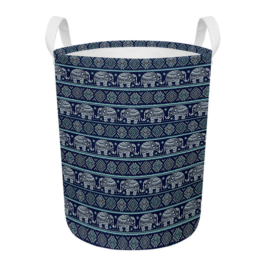 Vintage Indian Tribal Pattern Print Round Laundry Basket