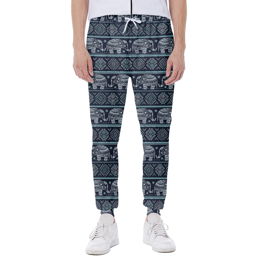 Vintage Indian Tribal Pattern Print Scuba Joggers