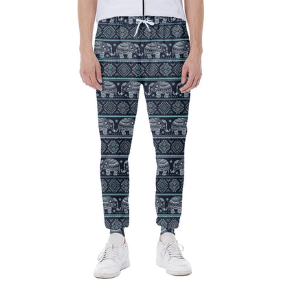 Vintage Indian Tribal Pattern Print Scuba Joggers