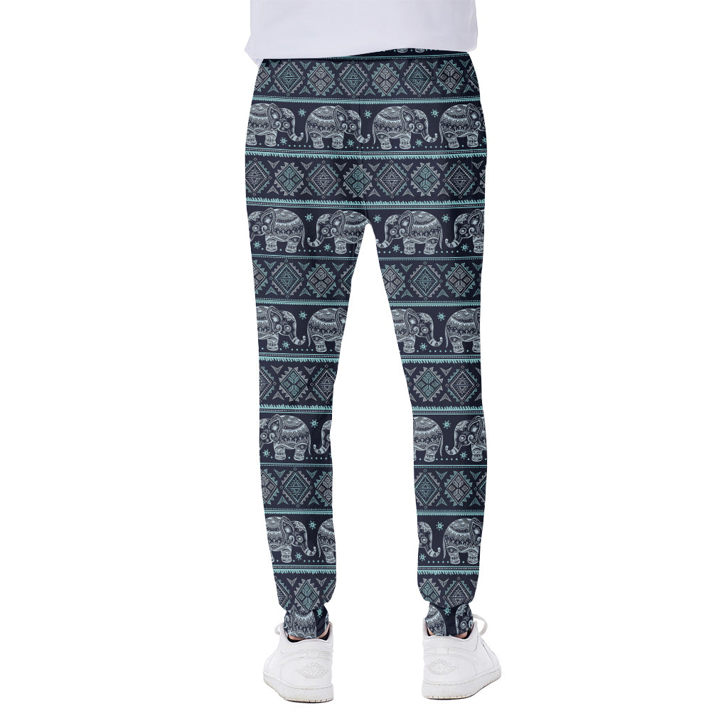 Vintage Indian Tribal Pattern Print Scuba Joggers