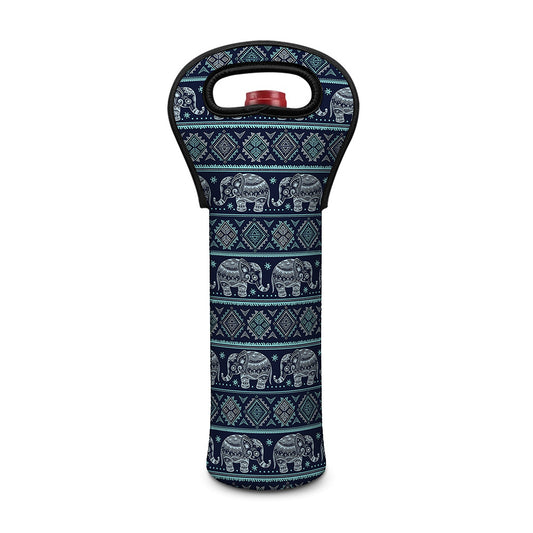 Vintage Indian Tribal Pattern Print Single Neoprene Wine Tote