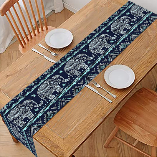 Vintage Indian Tribal Pattern Print Table Runner