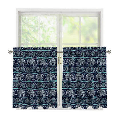 Vintage Indian Tribal Pattern Print Tier Curtains
