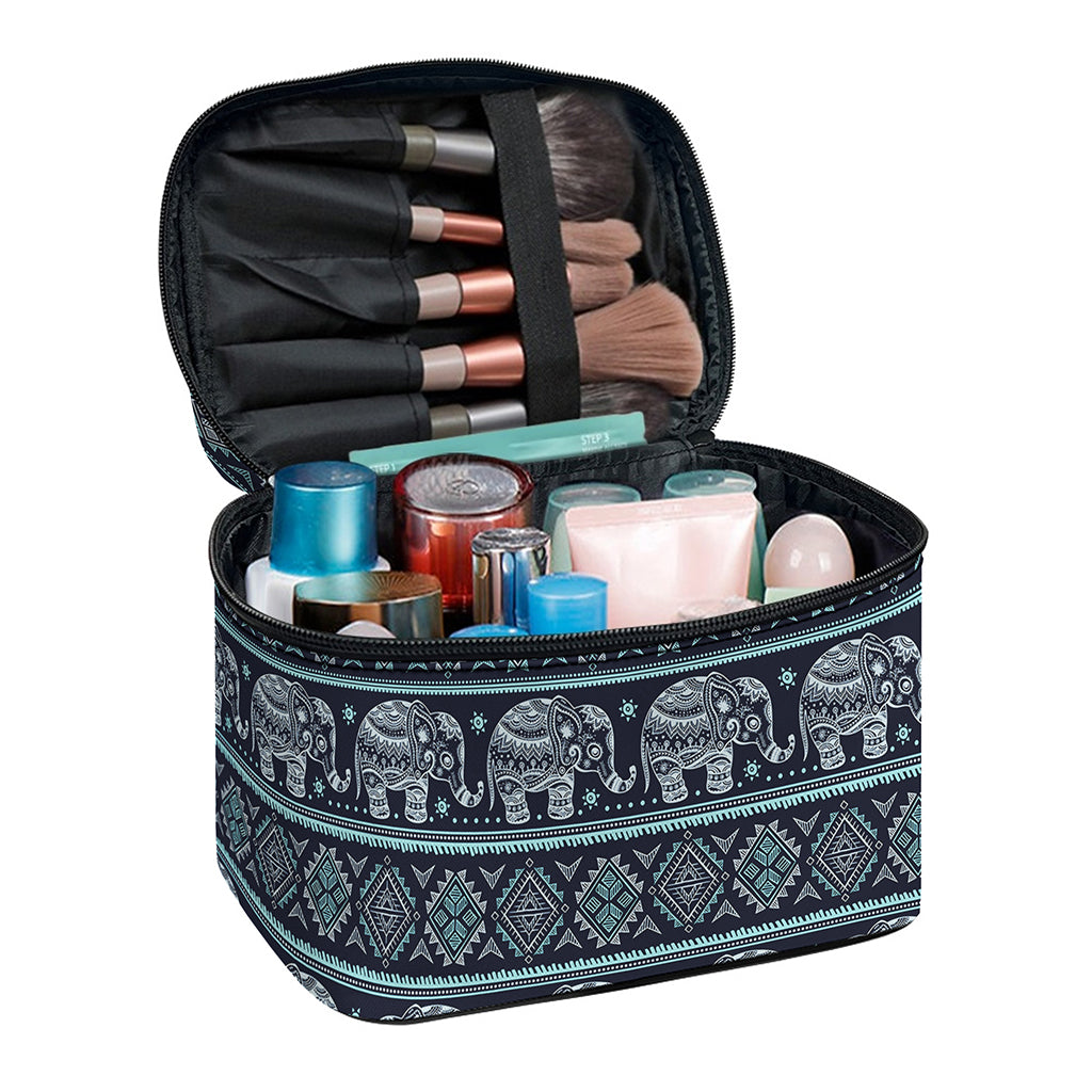 Vintage Indian Tribal Pattern Print Travel Makeup Bag