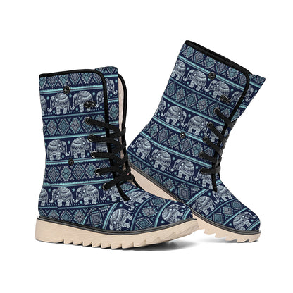 Vintage Indian Tribal Pattern Print Winter Boots