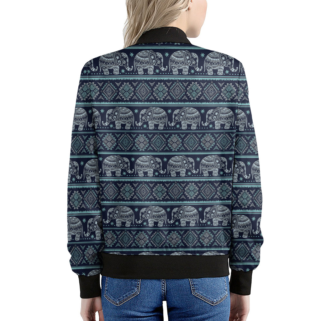 Vintage Indian Tribal Pattern Print Women's Bomber Jacket