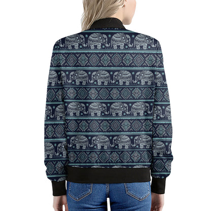 Vintage Indian Tribal Pattern Print Women's Bomber Jacket