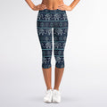Vintage Indian Tribal Pattern Print Women's Capri Leggings