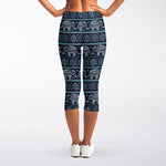 Vintage Indian Tribal Pattern Print Women's Capri Leggings