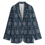 Vintage Indian Tribal Pattern Print Women's Cotton Blazer