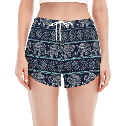 Vintage Indian Tribal Pattern Print Women's Split Running Shorts