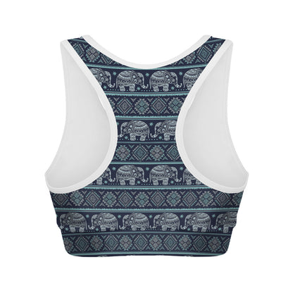 Vintage Indian Tribal Pattern Print Women's Sports Bra