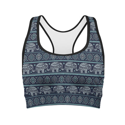 Vintage Indian Tribal Pattern Print Women's Sports Bra