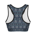 Vintage Indian Tribal Pattern Print Women's Sports Bra
