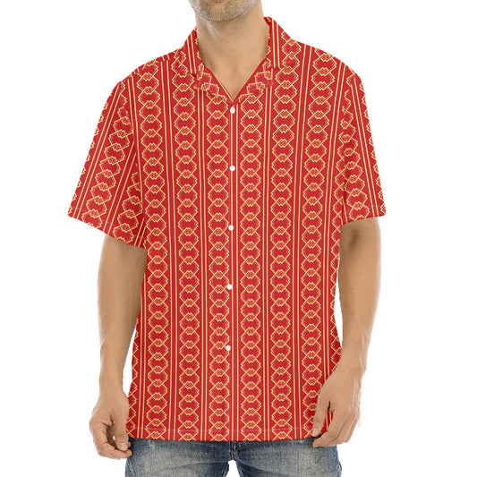 Vintage Japanese Pattern Print Aloha Shirt