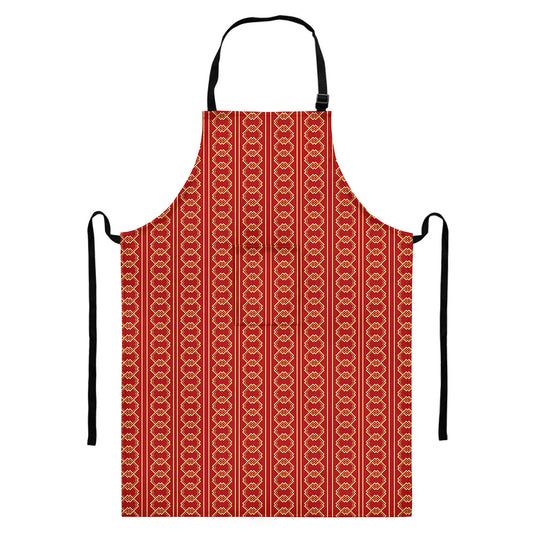 Vintage Japanese Pattern Print Bib Apron With Pocket
