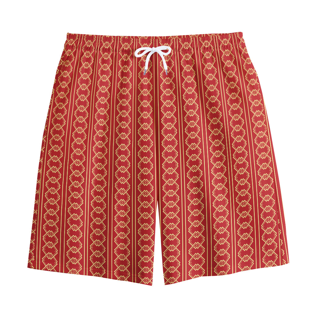 Vintage Japanese Pattern Print Cotton Shorts