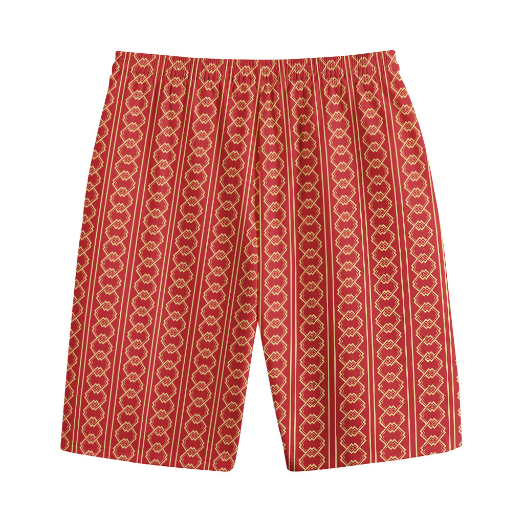 Vintage Japanese Pattern Print Cotton Shorts