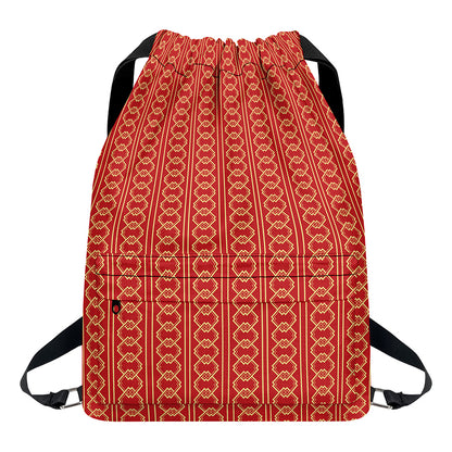 Vintage Japanese Pattern Print Drawstring Backpack