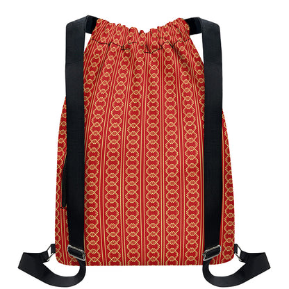 Vintage Japanese Pattern Print Drawstring Backpack