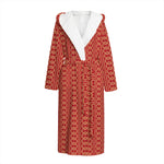 Vintage Japanese Pattern Print Hooded Bathrobe
