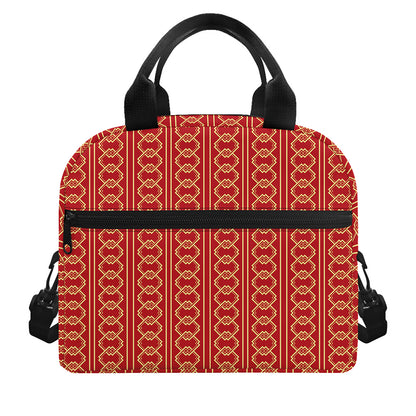 Vintage Japanese Pattern Print Insulated Lunch Bag
