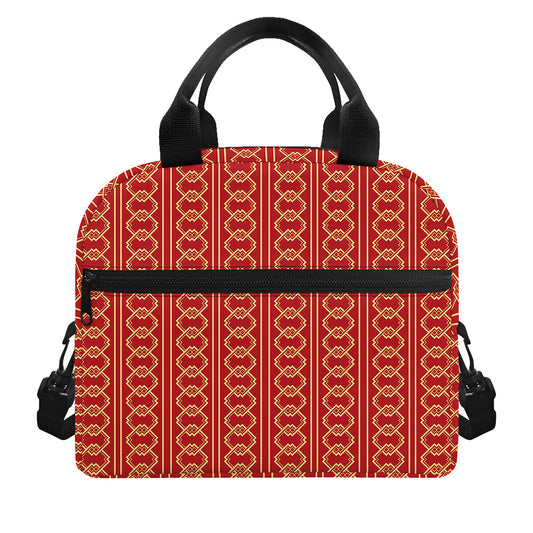Vintage Japanese Pattern Print Insulated Lunch Bag