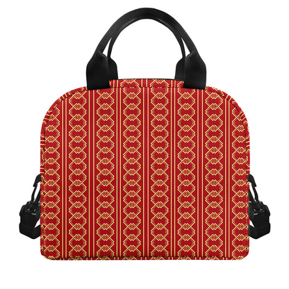 Vintage Japanese Pattern Print Insulated Lunch Bag