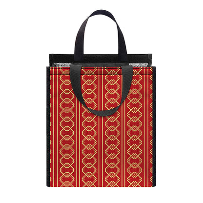 Vintage Japanese Pattern Print Insulated Lunch Tote