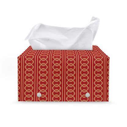 Vintage Japanese Pattern Print Leather Tissue Box Cover