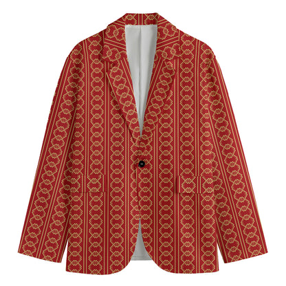 Vintage Japanese Pattern Print Men's Blazer