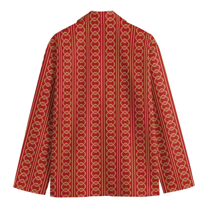 Vintage Japanese Pattern Print Men's Blazer