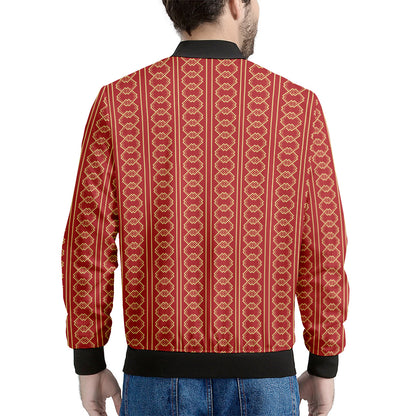 Vintage Japanese Pattern Print Men's Bomber Jacket