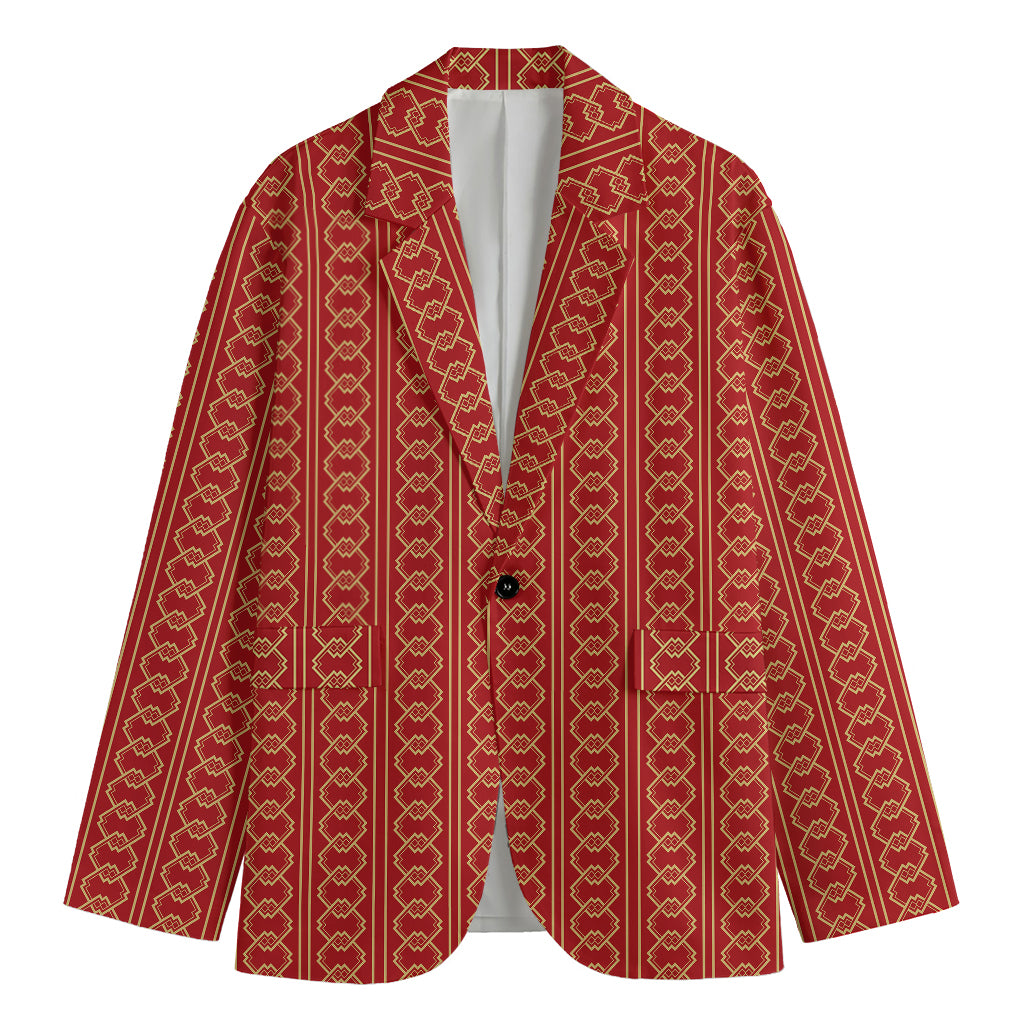 Vintage Japanese Pattern Print Men's Cotton Blazer