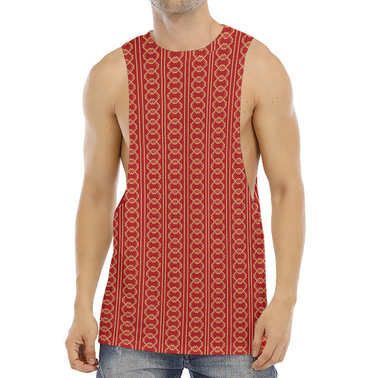 Vintage Japanese Pattern Print Men's Muscle Tank Top